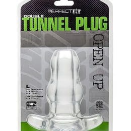 PERFECT FIT BRAND - DOUBLE TUNNEL PLUG XL LARGE CLEAR 2